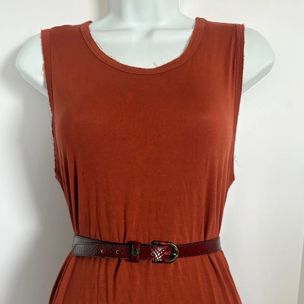 Etienne Aigner Vintage Womens Red Snakeskin Embossed Leather Skinny‎ Belt 26